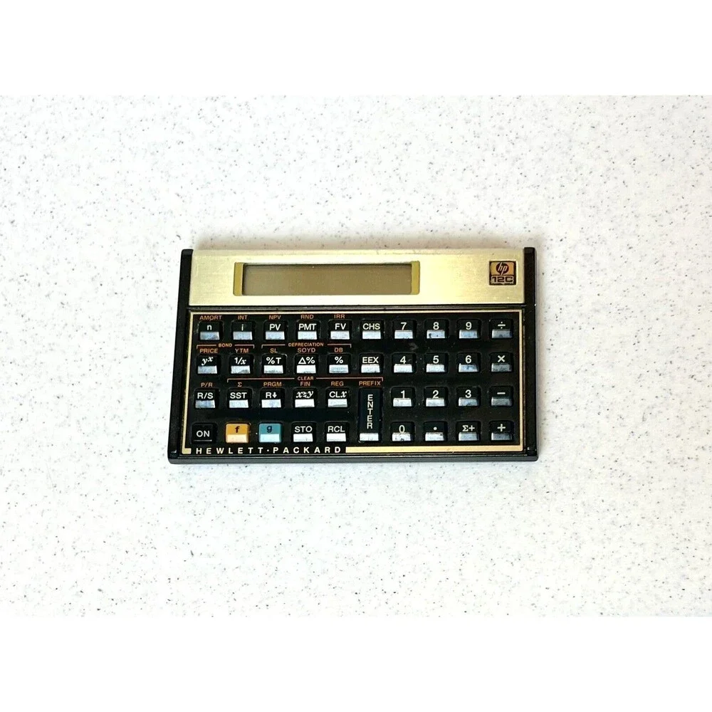 Vintage 80s HP 12C Pocket Financial Calculator Hewlett Packard WORKS